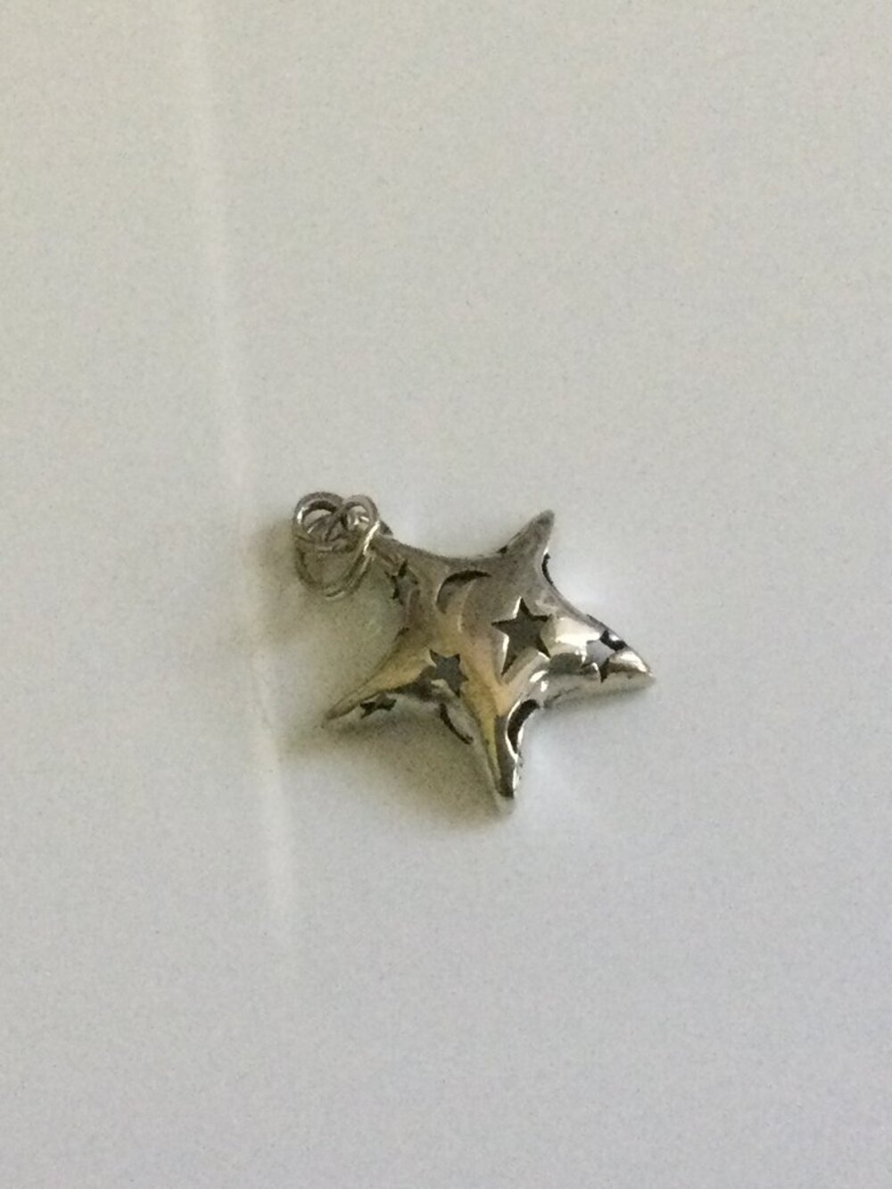 Vintage Silver Tone Star Charm